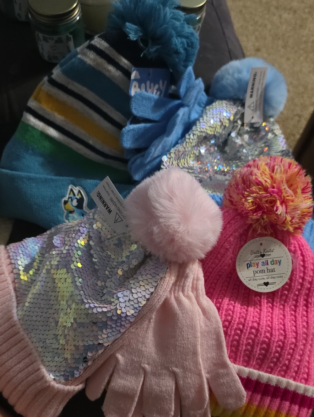 4 Kids Girls Beanies, Boggins, Taboggins